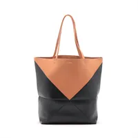 ロエベ パズルフォールド レザー トートバッグ ブラック×ブラウン