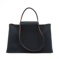 エルメス カバックエラン 39 PM トワルオフィシエ×カーフレザー ネイビー シルバー金具