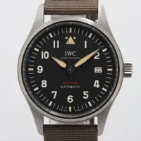 IWC パイロットウォッチ スピットファイア SS×ラバー AT 黒文字盤 Ａランク