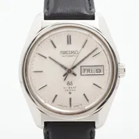 グランドセイコー 6146-8000 SS×社外革 AT シルバー文字盤