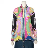 ヴェルサーチ シルク シャツ 22年 38 マルチカラー