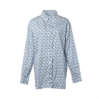 バーバリー TBロゴ コットン シャツ ティッシ期 ブルー×ホワイト ＡＢランク