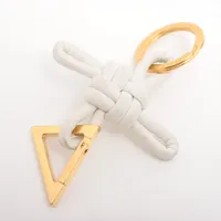 ボッテガヴェネタ ノット GP×革 キーリング ホワイト×ゴールド ＡＢランク