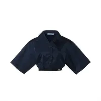 プラダ Re Nylon リ ナイロン ナイロン ブラウス 23SS ネイビー ＡＢランク