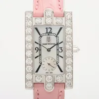 ハリーウィンストン アヴェニュー クラシック AVEQHM21WW025 WG×革 QZ シェル文字盤