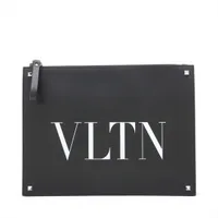 ヴァレンティノガラヴァーニ VLTN レザー クラッチバッグ ブラック ＡＢランク