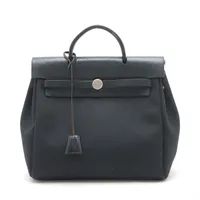 エルメス エールバッグアドPM トワルオフィシエ×カーフレザー ブラック シルバー金具