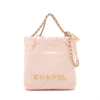 シャネル シャネル22ミニ レザー ピンク ゴールド金具 ＡＢランク