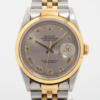 ロレックス デイトジャスト 16203 SS×YG AT グレー文字盤