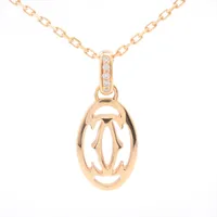 カルティエ ロゴドゥーブルC ダイヤ ネックレス 750(PG)