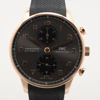 IWC ポルトギーゼ IW371610 RG×ラバー AT アイボリー文字盤 Ａランク