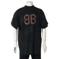 バレンシアガ BB コットン Tシャツ 22年 1 ブラック ＡＢランク