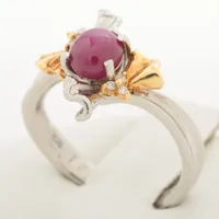 ノンブランド 色石 ダイヤ リング K18×Pt900