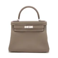 エルメス ケリー28 トリヨンクレマンス エトゥープ シルバー金具 ＳＡランク