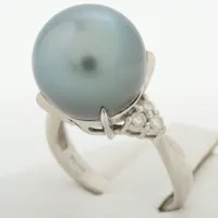 ノンブランド パール ダイヤ リング Pt900 約13.0mm