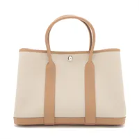 エルメス ガーデンパーティ30 TPM トワルミリタリー×ネゴンダ ベトン×ビスキュイ シルバー金具