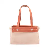 エルメス エールバッグ カバスPM トワルGM×カーフレザー ベージュ シルバー金具