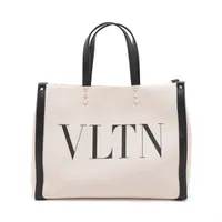 ヴァレンティノ VLTN キャンバス×レザー トートバッグ ベージュ ＡＢランク