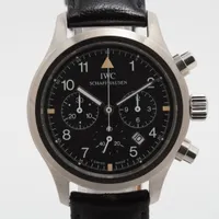 IWC フリーガー IW374101 SS×社外革 QZ 黒文字盤 Ｂランク