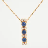 ショーメ ラピスラズリ ダイヤ ネックレス 金性不明（ホールマーク）