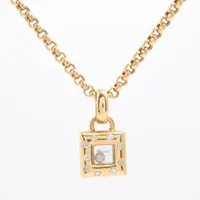 ショパール ハッピーダイヤモンド ダイヤ ネックレス 750(YG)