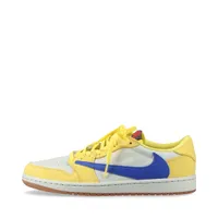 ナイキ×トラヴィススコット AIR JORDAN 1 LOW ヌバック×レザー スニーカー 26.5cm マルチカラー Ａランク