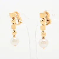 ブルガリ ルチア パール ピアス 750(YG) 約9.0mm