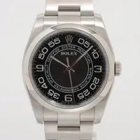 ロレックス オイスターパーペチュアル 116000 SS AT ブラックコンセントリック文字盤 Ｂランク