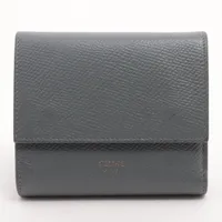 セリーヌ　スモール トリフォールドウォレット / グレインドカーフスキン グレー CELINE スモールトリフォールドウォレット グレインドカーフスキン