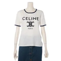 セリーヌ トリオンフ コットン Tシャツ S ホワイト