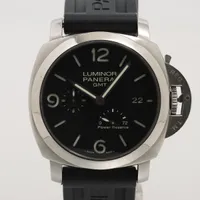 パネライ ルミノール 1950 3デイズ GMT PAM00321 SS×ラバー AT 黒文字盤