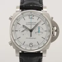 パネライ ルミノール クロノ PAM01218 SS×革 AT 白文字盤