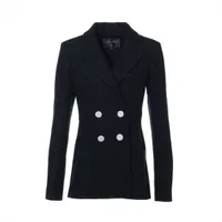 シャネル ココボタン ウール×ナイロン テーラードジャケット P60 34 ブラック