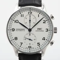 IWC ポルトギーゼ クロノグラフ 150イヤーズ IW371602 SS×革 AT 白文字盤