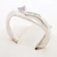 4℃ ピンクサファイア ダイヤ リング K18WG