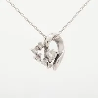 4℃ ダイヤ ネックレス K18WG