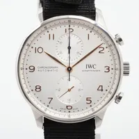 IWC ポルトギーゼ IW371604 SS×ナイロン AT アイスブルー文字盤 ＡＢランク