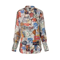 ルイ・ヴィトン LVロゴ シルク シャツ 24AW 36 マルチカラー
