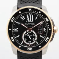 カルティエ カリブルドゥカルティエ W7100055 RG×ラバー AT 黒文字盤