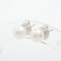 ミキモト パール ピアス K18(WG) 約6.5mm ＡＢランク