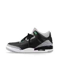 ナイキ AIR JORDAN 3 RETRO レザー×スエード スニーカー 28cm グレー×ブラック Ａランク