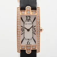 ハリーウィンストン アベニュー AVCQHM16 PG×革 QZ シェル文字盤