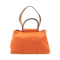 エルメス カバックエラン 39 PM トワルオフィシエ×カーフレザー オレンジ シルバー金具