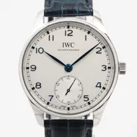 IWC ポルトギーゼ オートマティック 40 IW358304 SS×革 AT アイスブルー文字盤 ＡＢランク