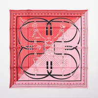 エルメス カレ70 Grand Manege Bandana Loカレ シルク スカーフ ピンク ＳＡランク