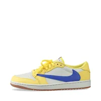 ナイキ×トラヴィススコット AIR JORDAN 1 LOW OG SP ヌバック×レザー スニーカー 28cm マルチカラー Ａランク