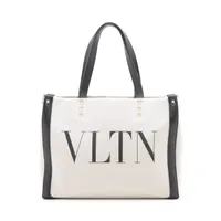 ヴァレンティノ VLTN キャンバス×レザー ハンドバッグ ベージュ ＡＢランク