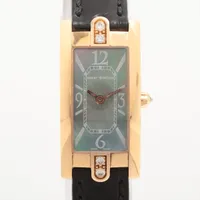 ハリーウィンストン アヴェニューCミニ 332LQR YG×革 QZ シェル文字盤