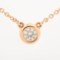ティファニー バイザヤード 1P ダイヤ ネックレス 750(PG) 直径約5.44mm Ａランク