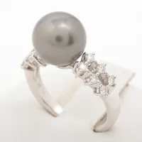 タサキ パール ダイヤ リング 750(WG) 約10.0mm